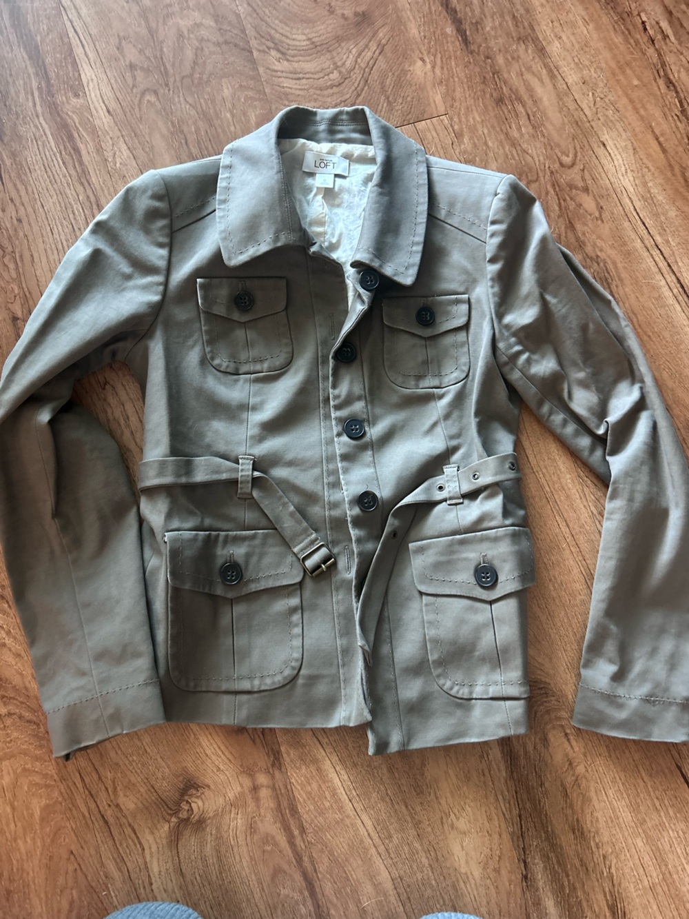 5 for $25 LOFT Neutral Taupe Utility blazer Jacket with Belt